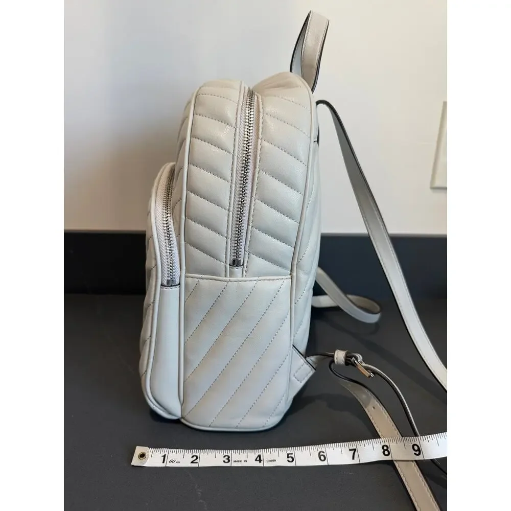 Michael Kors Abbey Medium Quilted Leather Backpack Grey